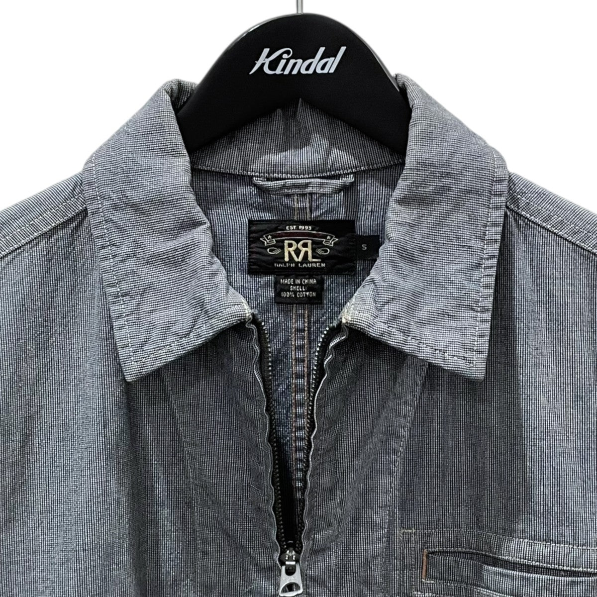 チェック柄ジップアップジャケット Indigo Pin-Check Work Jacket インディゴ ピンチェック ワークジャケット