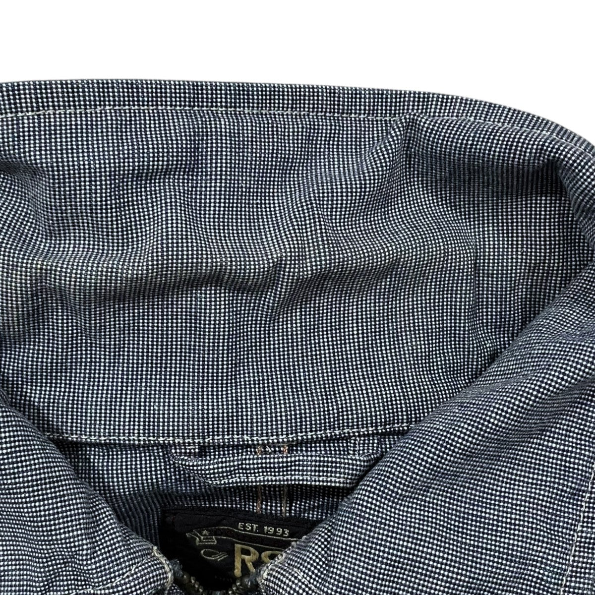チェック柄ジップアップジャケット Indigo Pin-Check Work Jacket インディゴ ピンチェック ワークジャケット