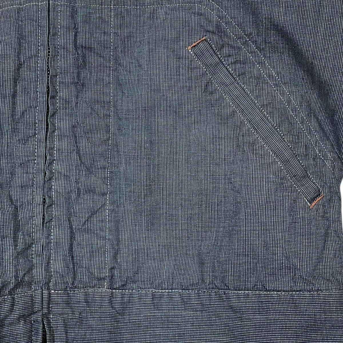 チェック柄ジップアップジャケット Indigo Pin-Check Work Jacket インディゴ ピンチェック ワークジャケット