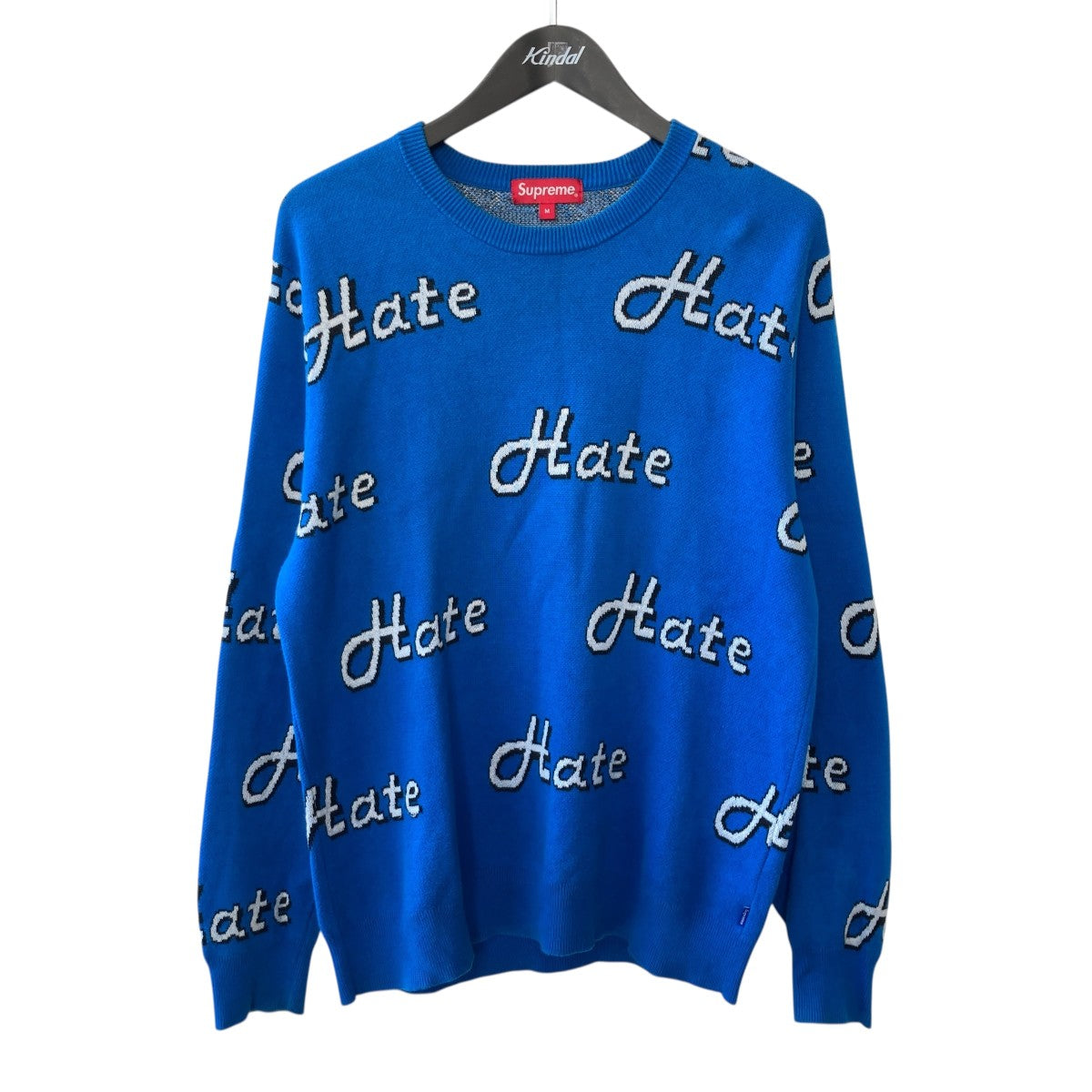 Supreme(シュプリーム) Hate Sweater総柄ニットセーター ブルー サイズ