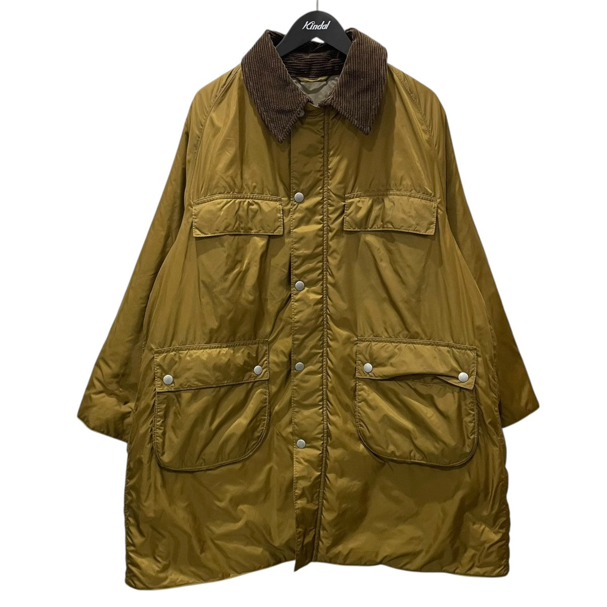 45R キルティングライナースタンドカラーコート　中綿　ロング　フード収納　L sakishimatokyo ノーカラーコート コート 「選べる着丈」中綿ダイヤ