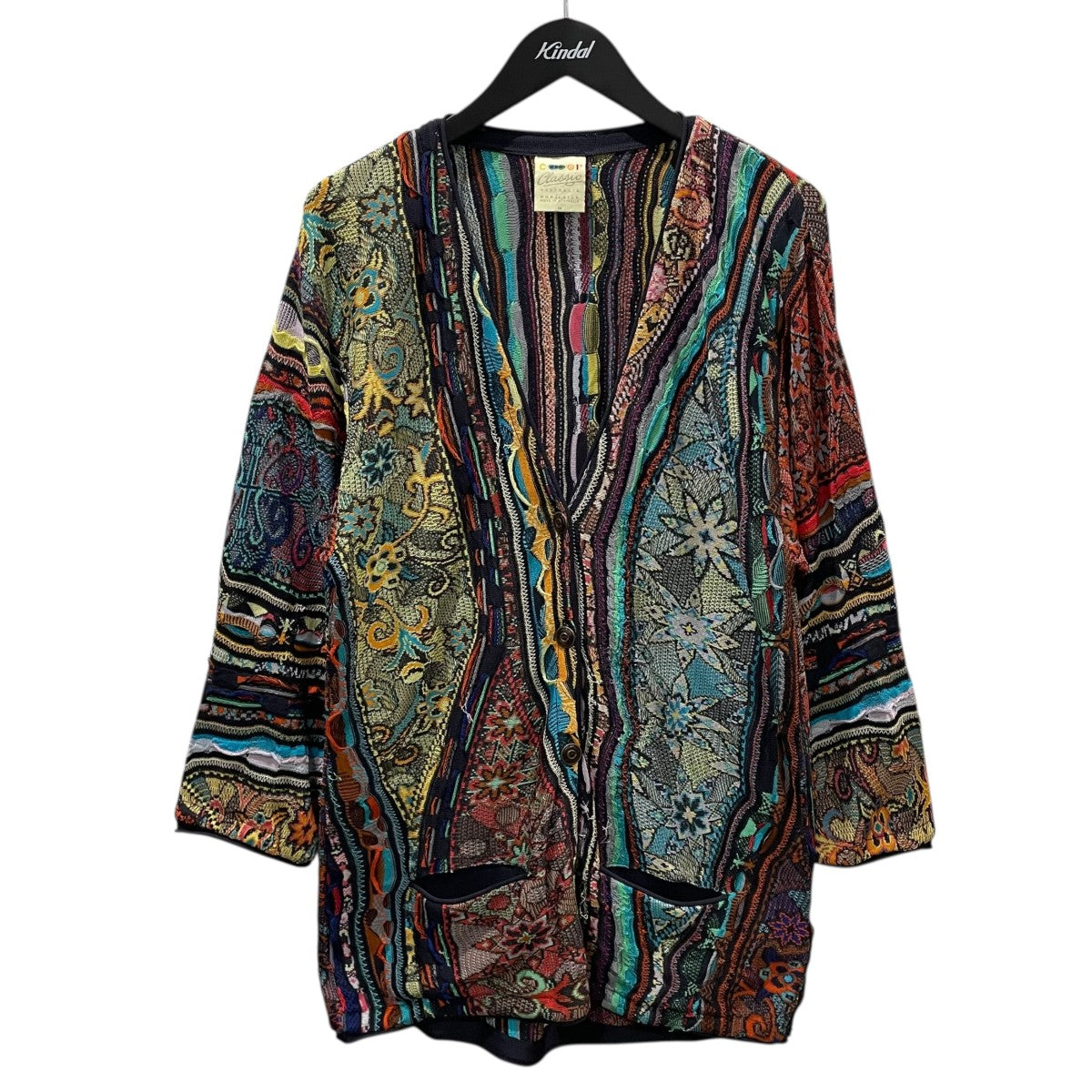 Coogi(クージー) 総柄シルクニットカーディガン 3D Knit Cardigan