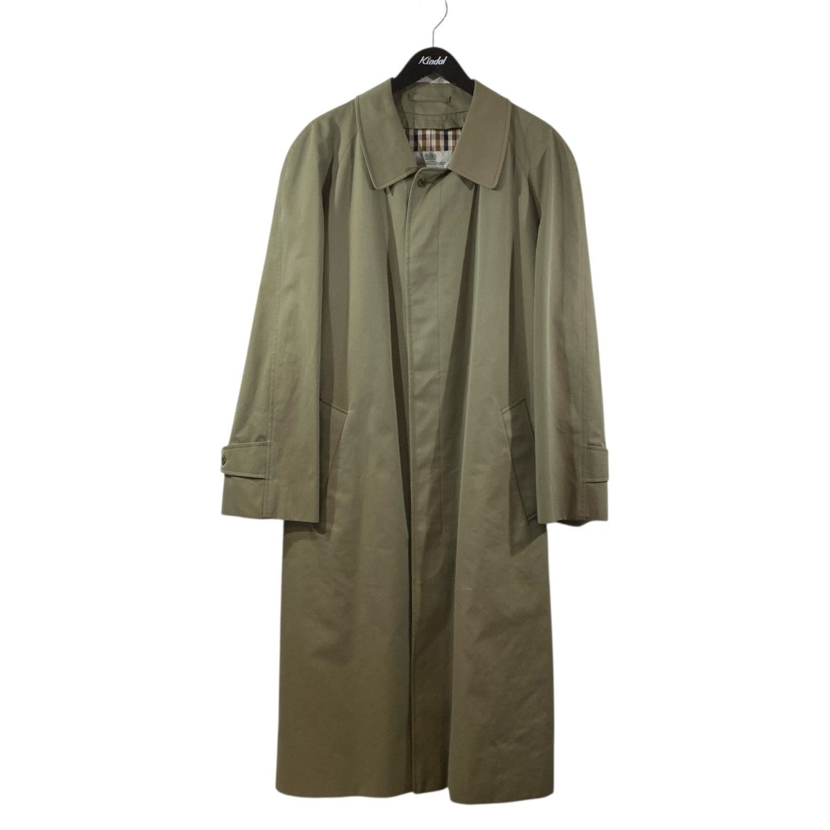 【美品】Aquascutum レディース ステンカラーコート カーキ　ライナー付 Aquascutum(アクアスキュータム) ステンカラーコート カーキ サイズ