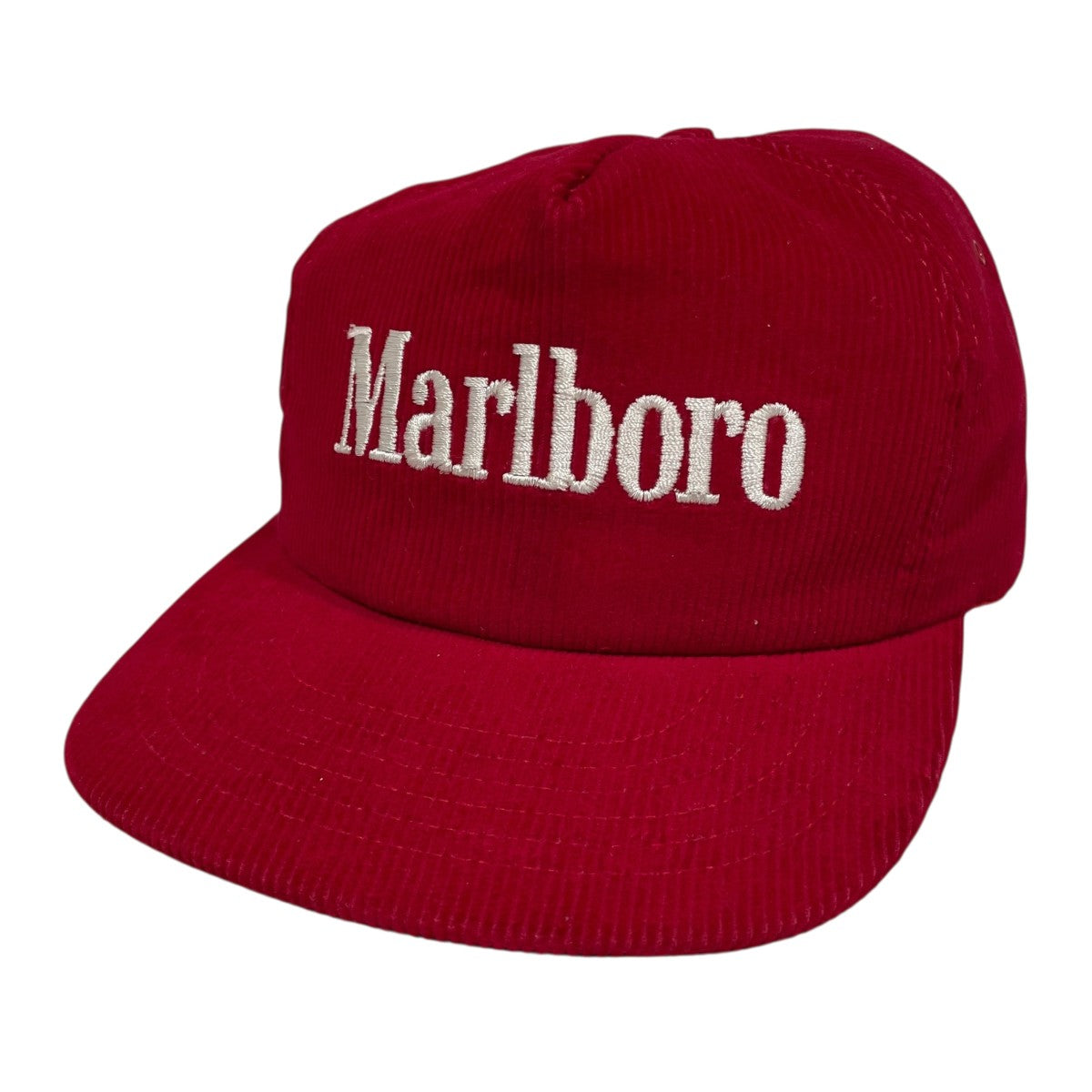 Marlboro(マルボロ) ロゴ刺繍コーデュロイキャップ レッド｜【公式