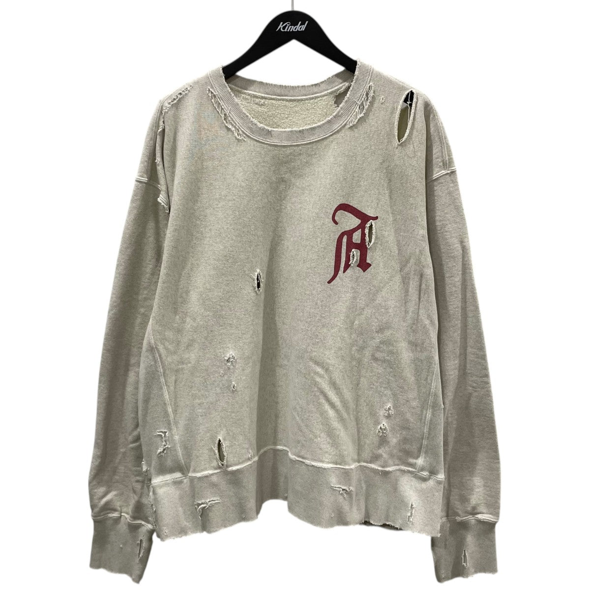 ANCELLM アンセルム クラッシュスウェット 【美品】 ANCELLM | アンセルム CRASH SWEAT SHIRT(HEATHER WHITE) / クラッシュ