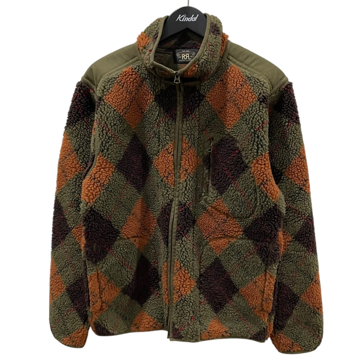 <新品未使用>RRL フリース定価¥72,600 RRL(ダブルアールエル) アーガイル柄ジップアップフリースジャケット