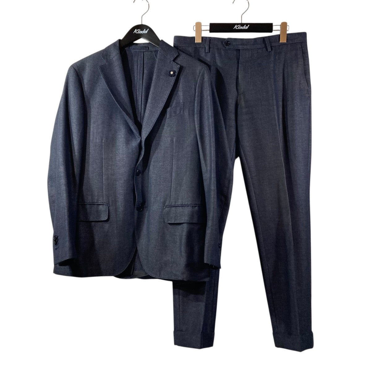 ラルディーニ　セットアップスーツ　ダブル　ネイビー　50 LARDINI（ラルディーニ） メンズ スーツ ストレッチフランネル