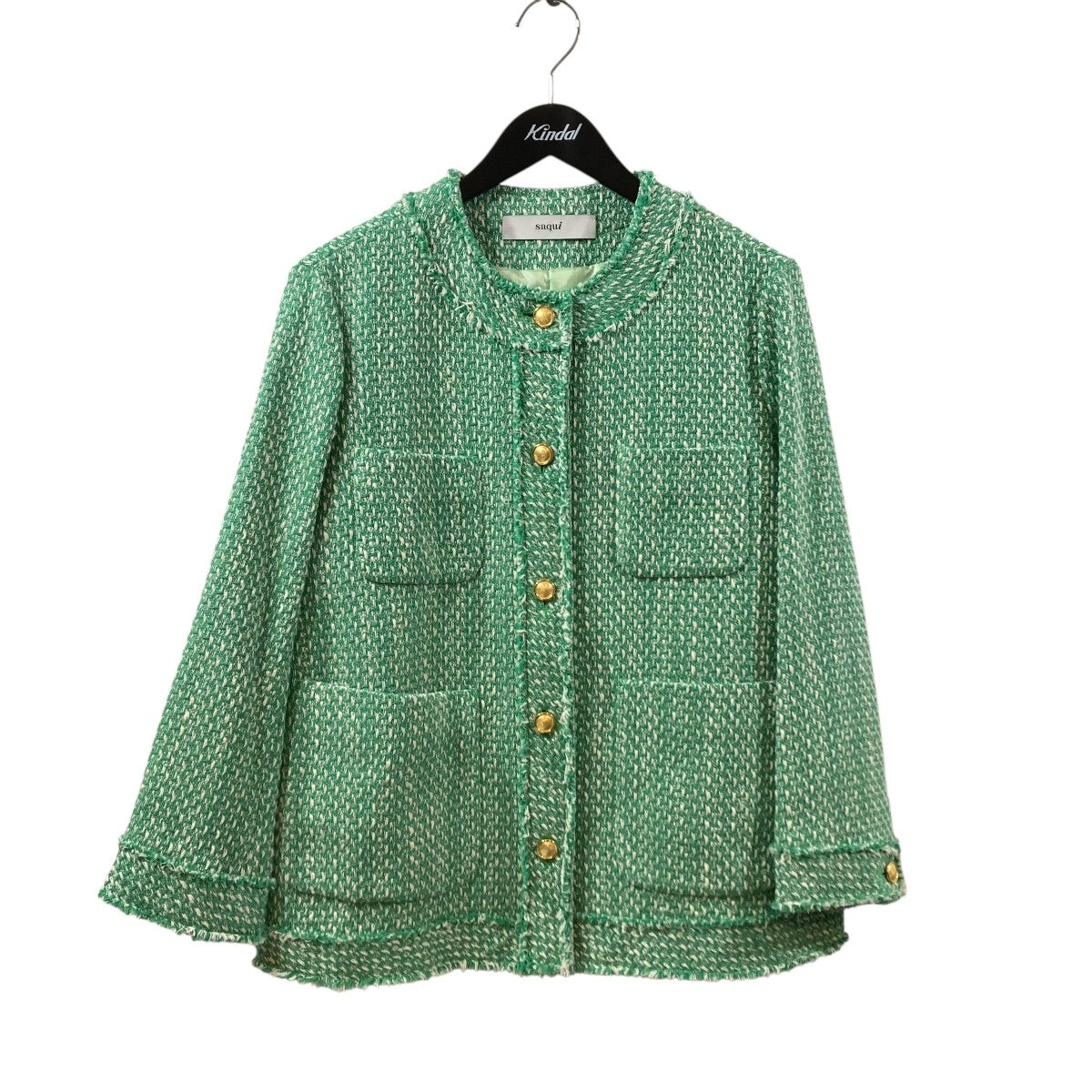 saqui(サキ) ツイードジャケット23SS03 23SS03 グリーン サイズ 38