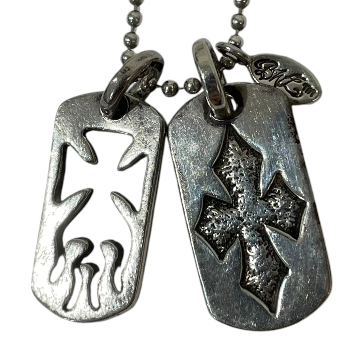 ペンダントトップ 2Cクロスドッグタグ/クロスフレイム ドッグタグ