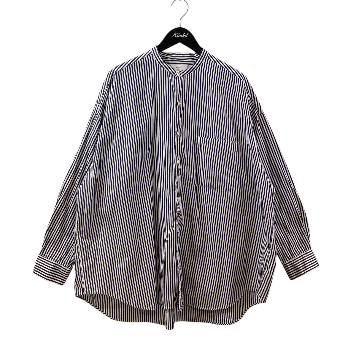 Graphpaper(グラフペーパー) Oversized Band Collar Shirtストライプ