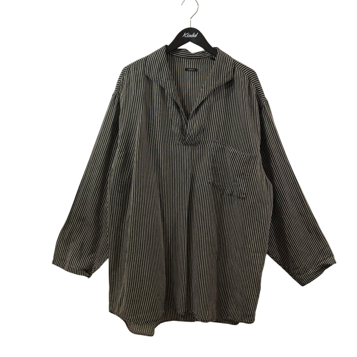 COMOLI(コモリ) 26SS ストライプ スキッパー長袖シャツ D01-02018 D01 