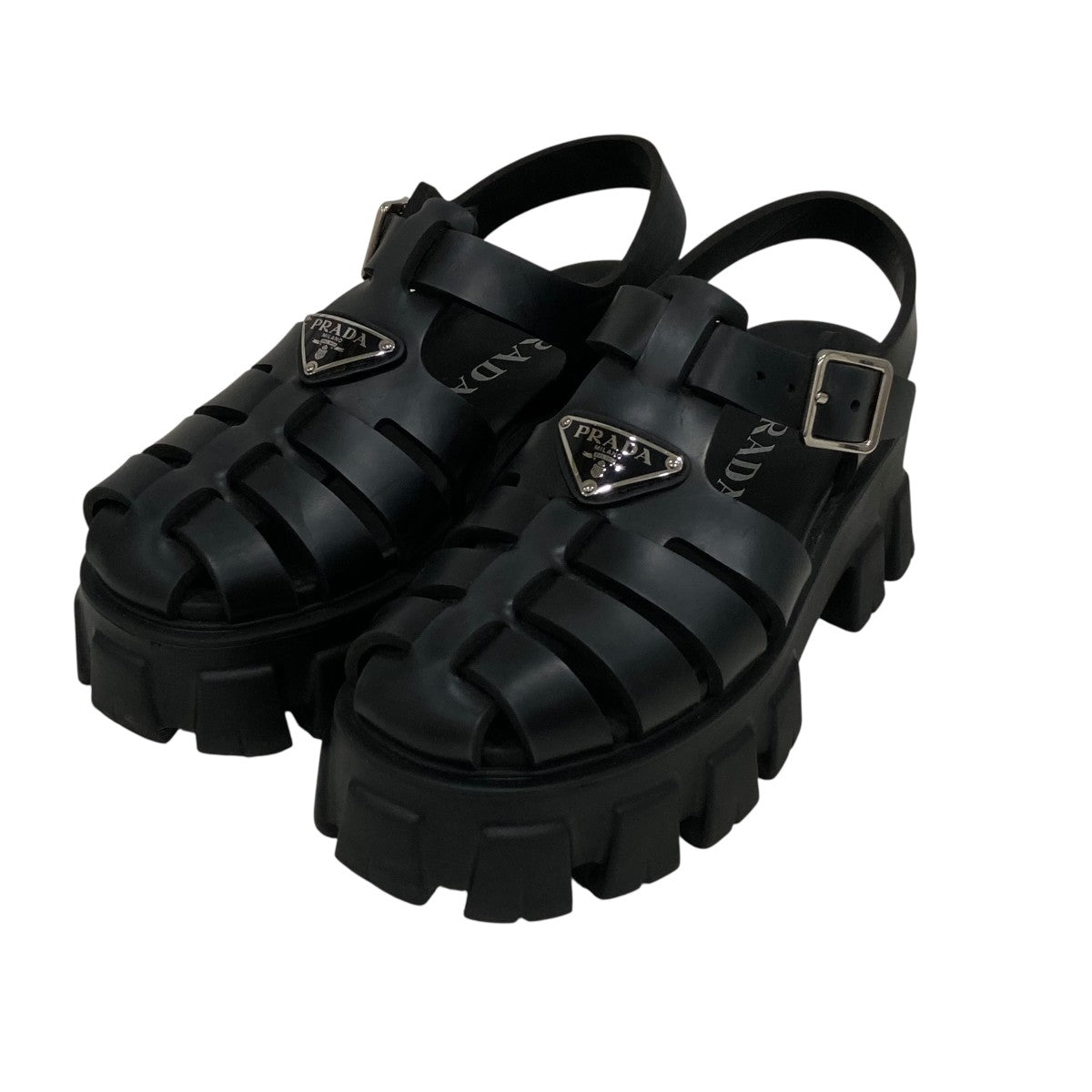PRADA(プラダ) ラバーフィッシャーマンサンダル ブラック サイズ 35