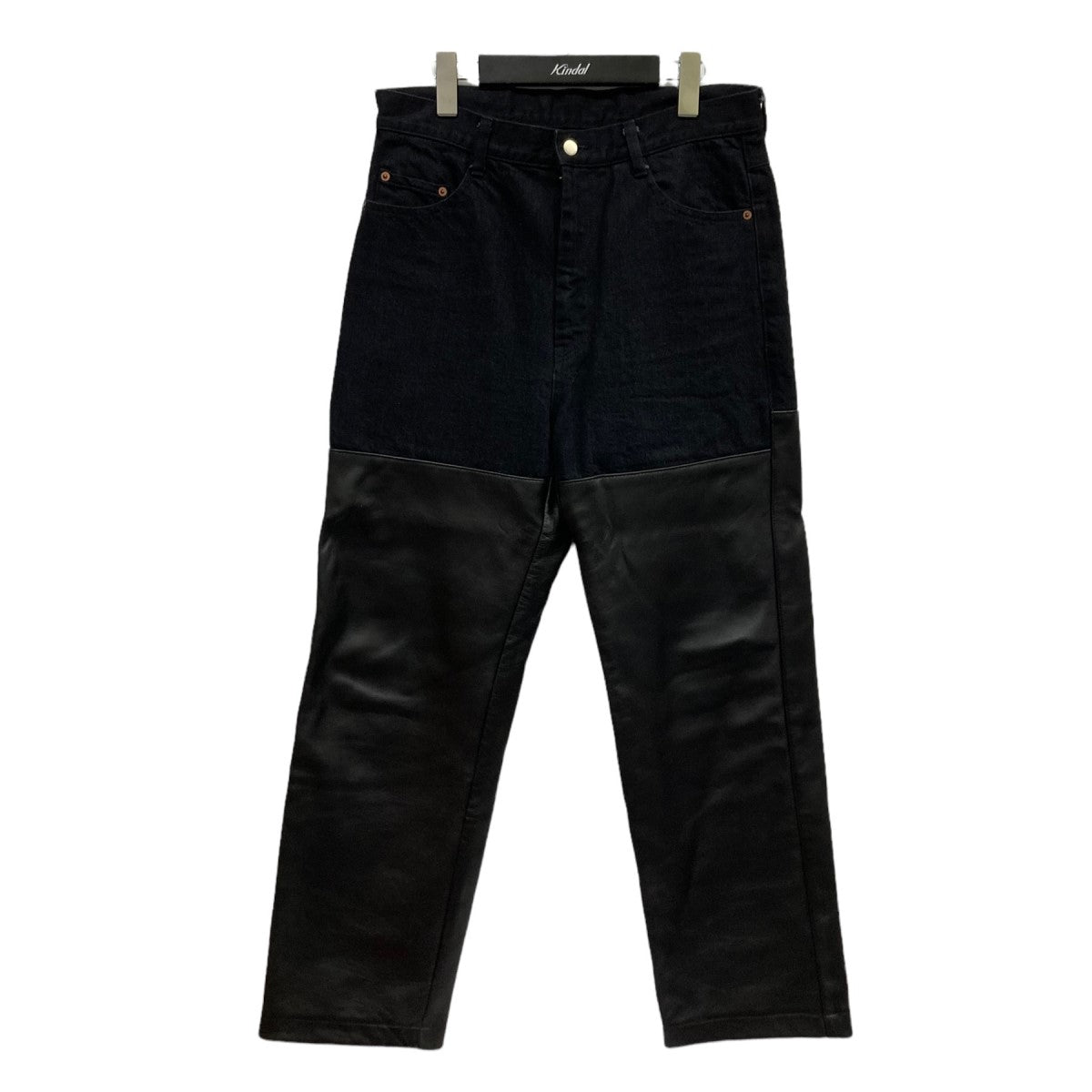 お得格安stein Leather Combination Denim Jeans パンツ