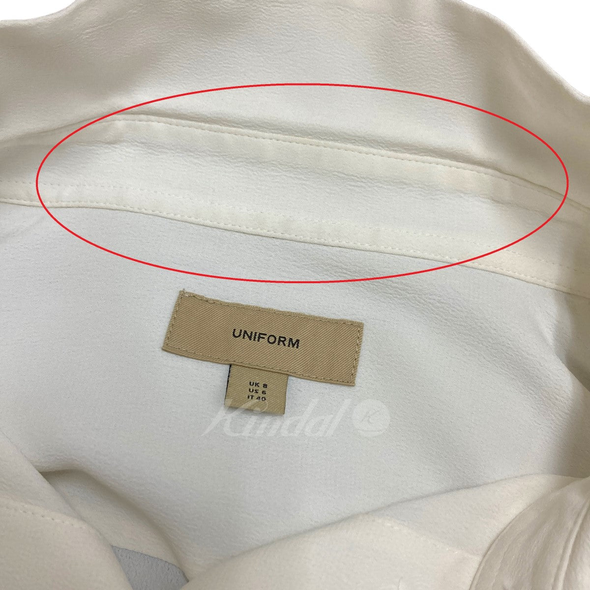 UNIFORM アセテートシルクパールボタンシャツ 8011378
