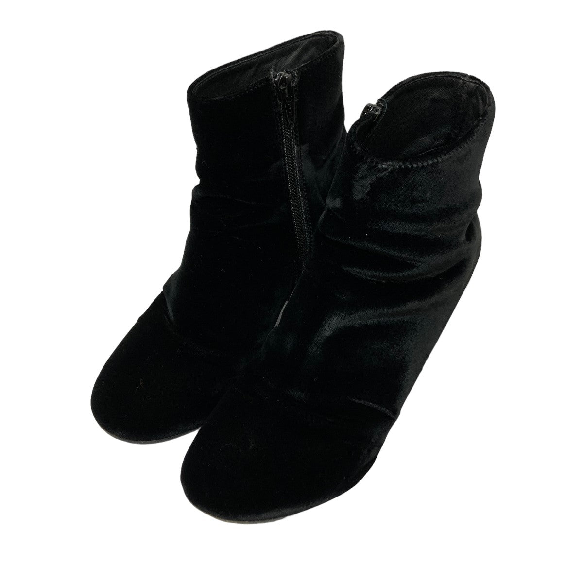 人気商品 MM6 メゾンマルジェラ エムエムシックス 67点 ブーツ エムエムシックス EU37 ベルベットサイハイブーツ- 1/2(24cm位) 黒  靴/シューズ（ベージュ系）の通販 MM6 【古着】 靴/シューズ