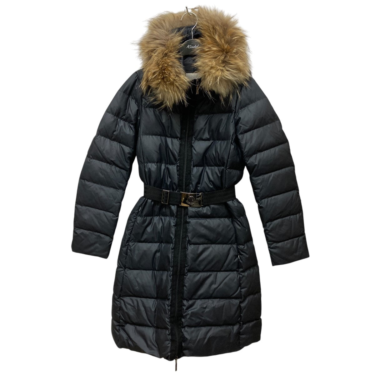 MONCLER(モンクレール) NANTES GIUBBOTTOベルト付きファーダウンコート020934934997 020934934997  ダークネイビー サイズ 00｜【公式】カインドオルオンライン ブランド古着・中古通販【kindal】