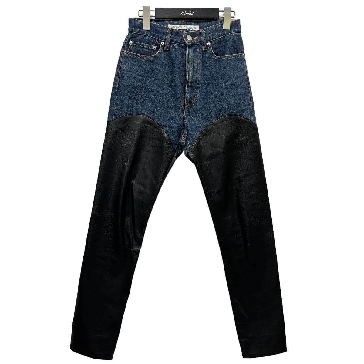 JOHN LAWRENCE SULLIVAN(ジョンローレンスサリバン) DENIM ＆ VEGAN LEATHER BI-COLOR PANTS無地 デニム×ヴィーガンレザーバイカラーパンツJLSW-38 JLSW-38 インディゴ サイズ S｜【公式】カインドオルオンライン  ブランド古着・中古通販【kindal】