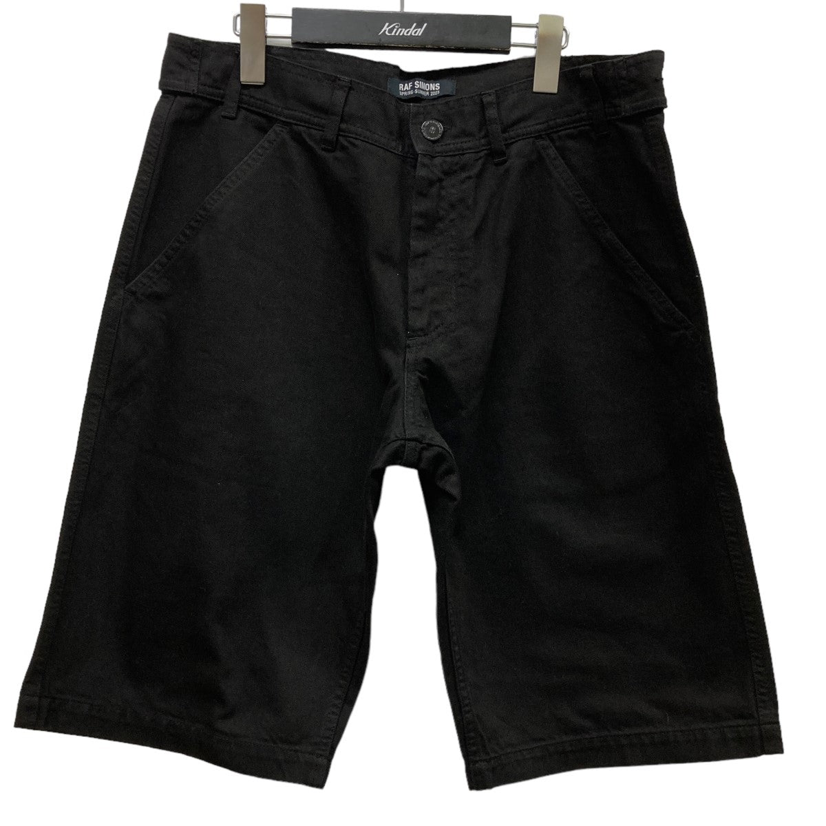 RAF SIMONS(ラフシモンズ) 23SSDenim skate shortsレザーパッチ付きハーフデニムパンツ231-M331 231-M331  ブラック サイズ L｜【公式】カインドオルオンライン ブランド古着・中古通販【kindal】