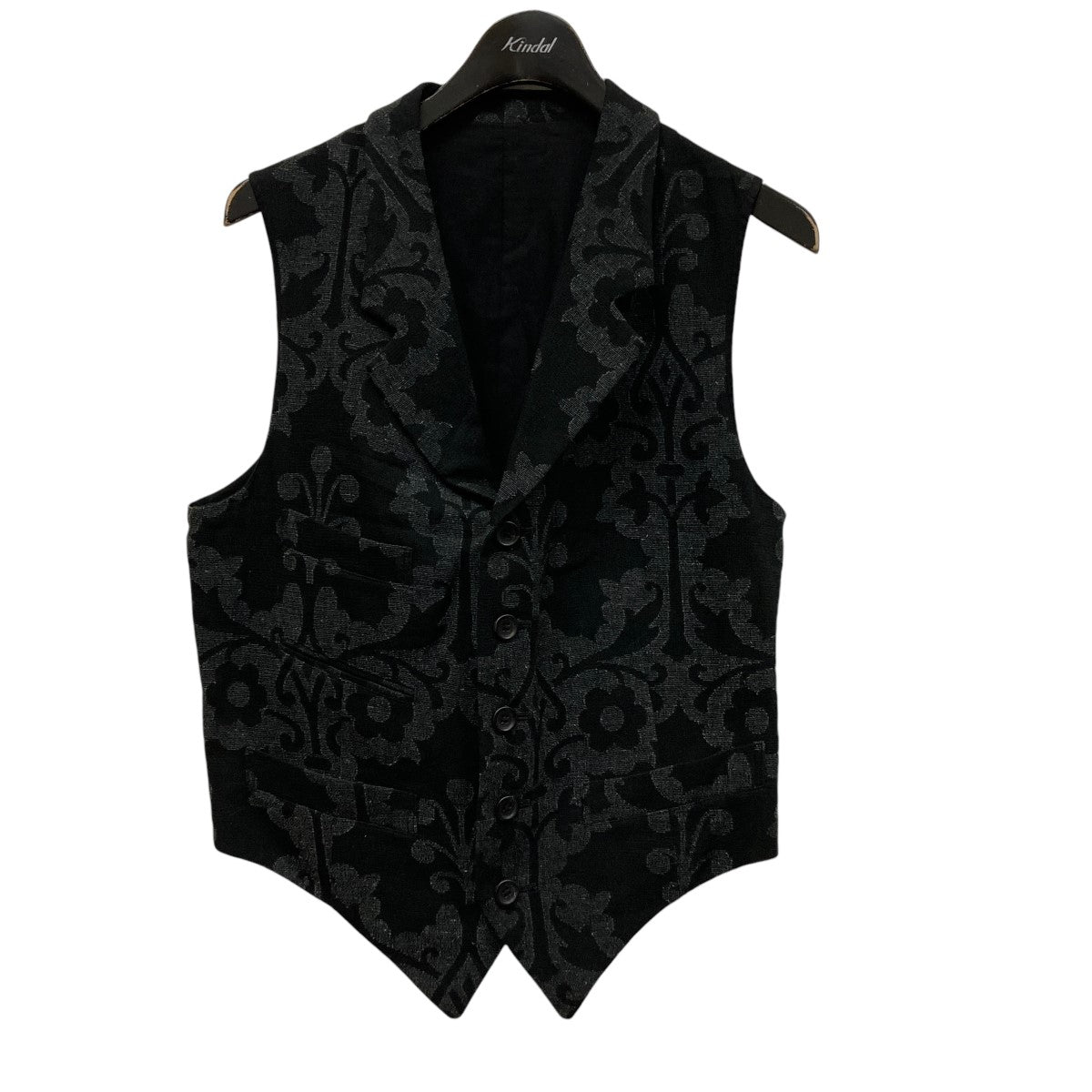 Yohji Yamamoto pour homme(ヨウジヤマモトプールオム) 24SSINDIAN LEFT DECORATIVE CLOTH  VESTジャガードテーラードカラーベストベストHS-V05-007 HS-V05-007 ブラック サイズ 2｜【公式】カインドオルオンライン  ブランド古着・中古通販【kindal】