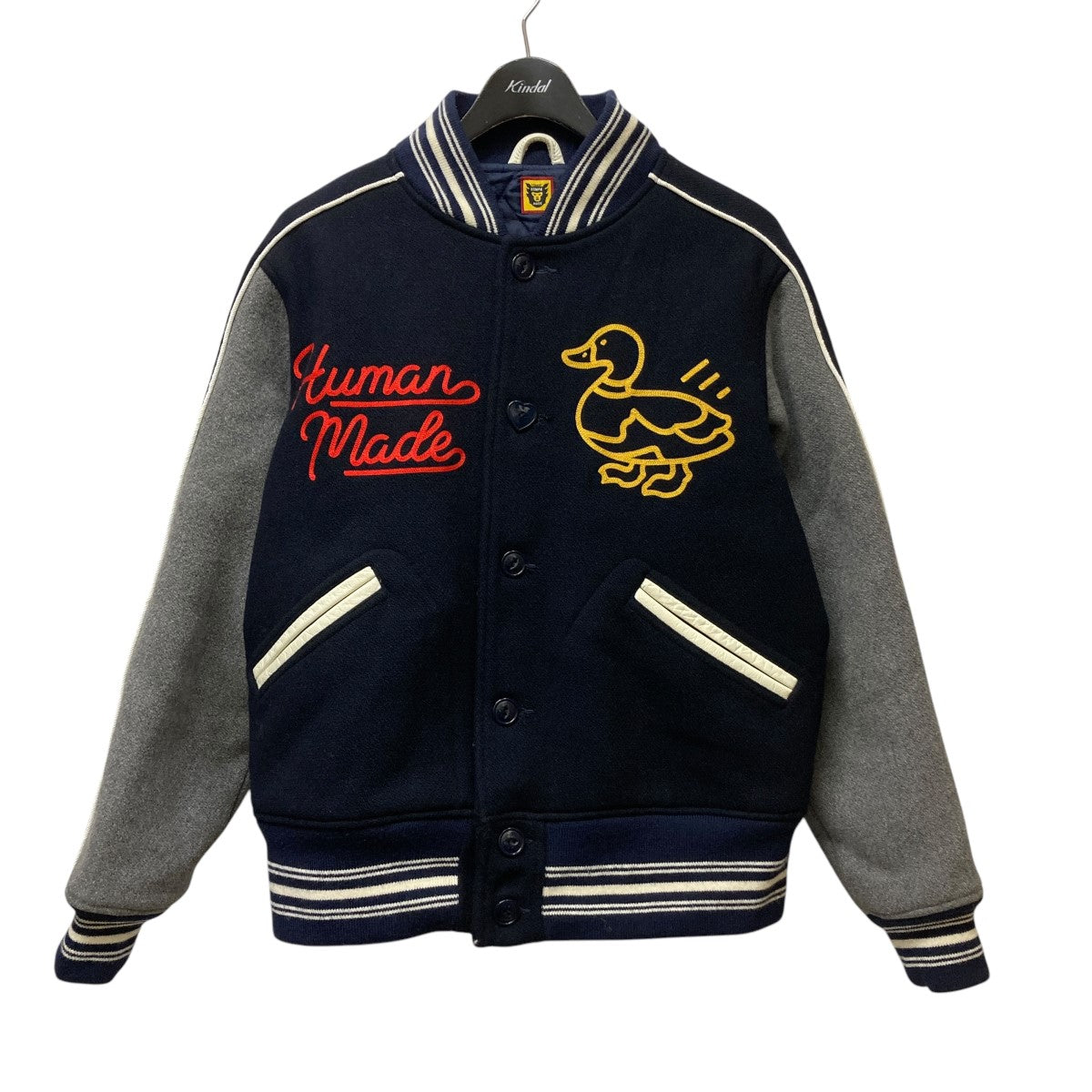 HUMAN MADE(ヒューマンメード) VARSITYロゴ刺しゅうスタジャン グレー 