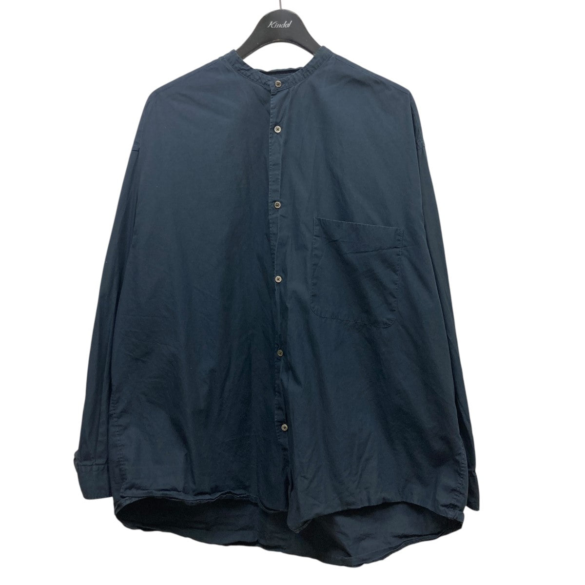 Graphpaper BROAD L S OVERSIZED BAND COLLAR SHIRTノーカラーシャツGM224-50032B 古着・中古-1枚目のアイテム画像