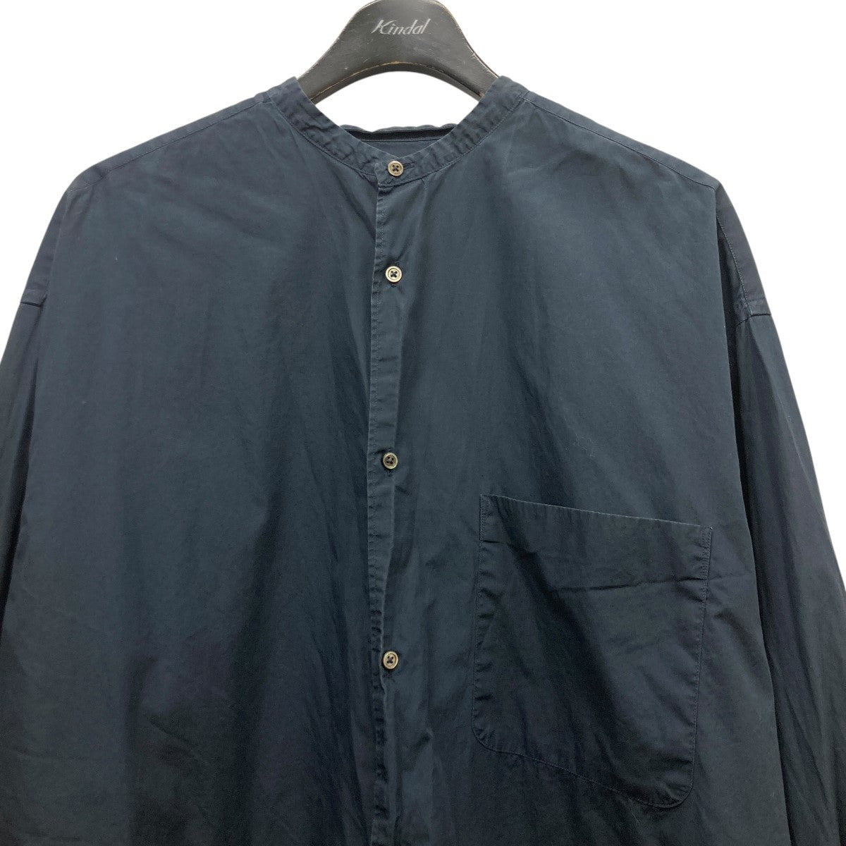 Graphpaper BROAD L S OVERSIZED BAND COLLAR SHIRTノーカラーシャツGM224-50032B 古着・中古-3枚目のアイテム画像