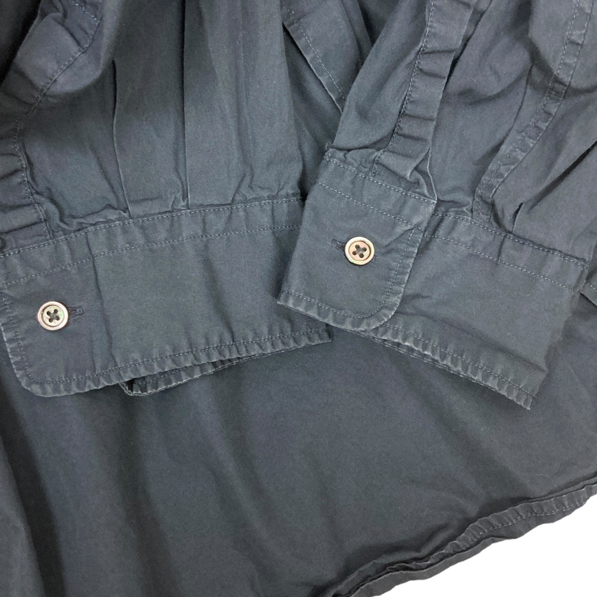 Graphpaper BROAD L S OVERSIZED BAND COLLAR SHIRTノーカラーシャツGM224-50032B 古着・中古-6枚目のアイテム画像