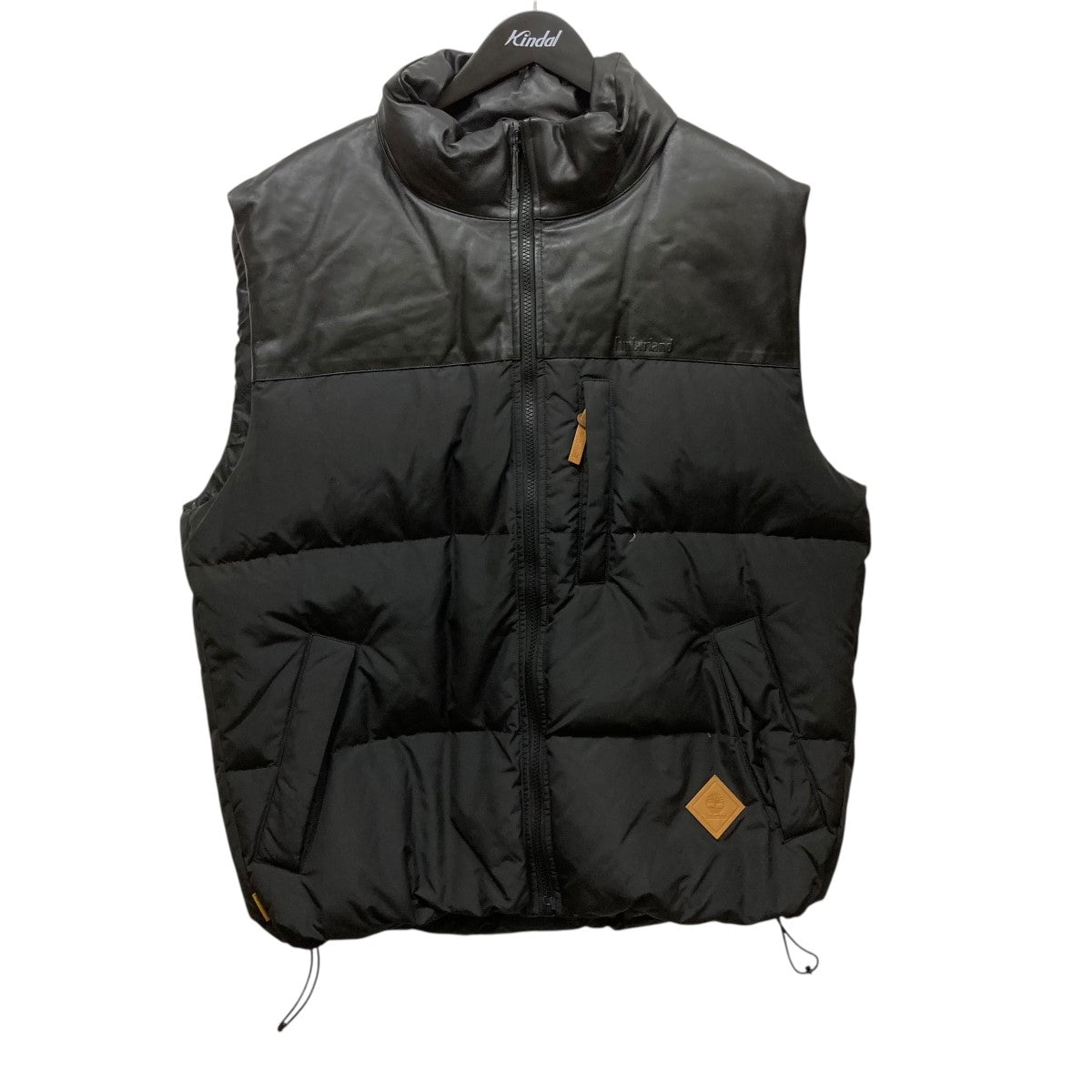 Timberland(ティンバーランド) レザー切替ダウンベスト ブラック