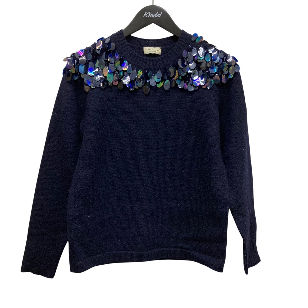 DRIES VAN NOTEN(ドリスヴァンノッテン) スパンコールニット ネイビー