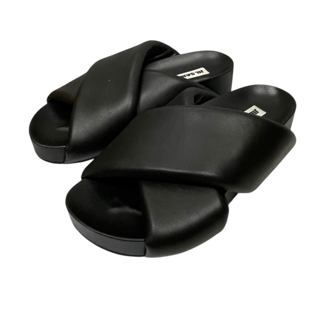 【30132】JIL　SANDER　クロスストラップサンダル　ブラック　27㎝ JIL SANDER ジルサンダー クロスストラップ サンダル ビブラム 42