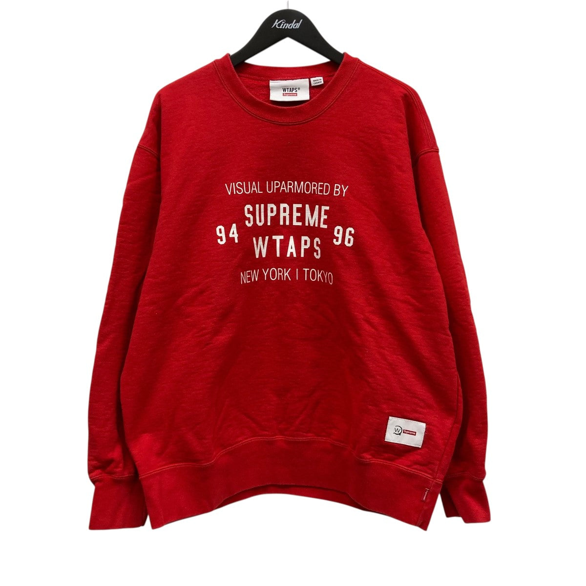 関送込!WTAPS ロゴ プリント フリース 長袖 フードティー WTAPS ダブルタップス BULLINK社製 ブランドロゴ プリント