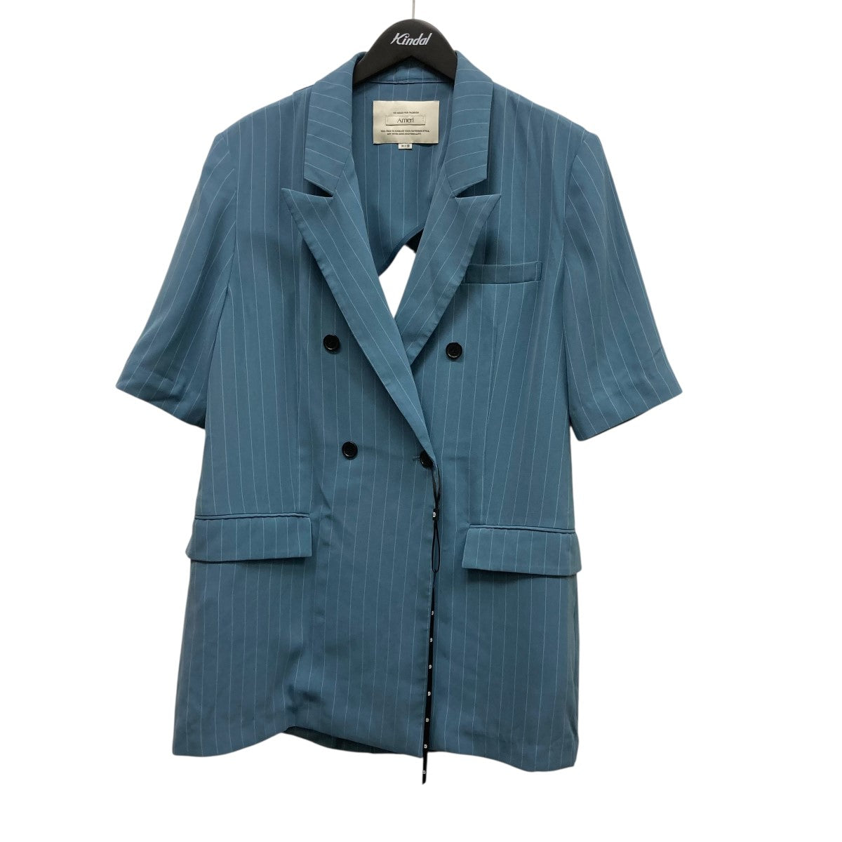 AMERI(アメリ) BACK CURTAIN OPEN HS JACKETストライプ半袖