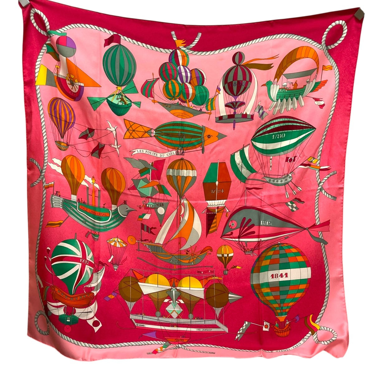 【最終値下げ〜8/31】エルメス　カレ　90 シルク　スカーフ HERMES Vintage Silk Scarf Carre 90 QALAMDAN エルメス シルク