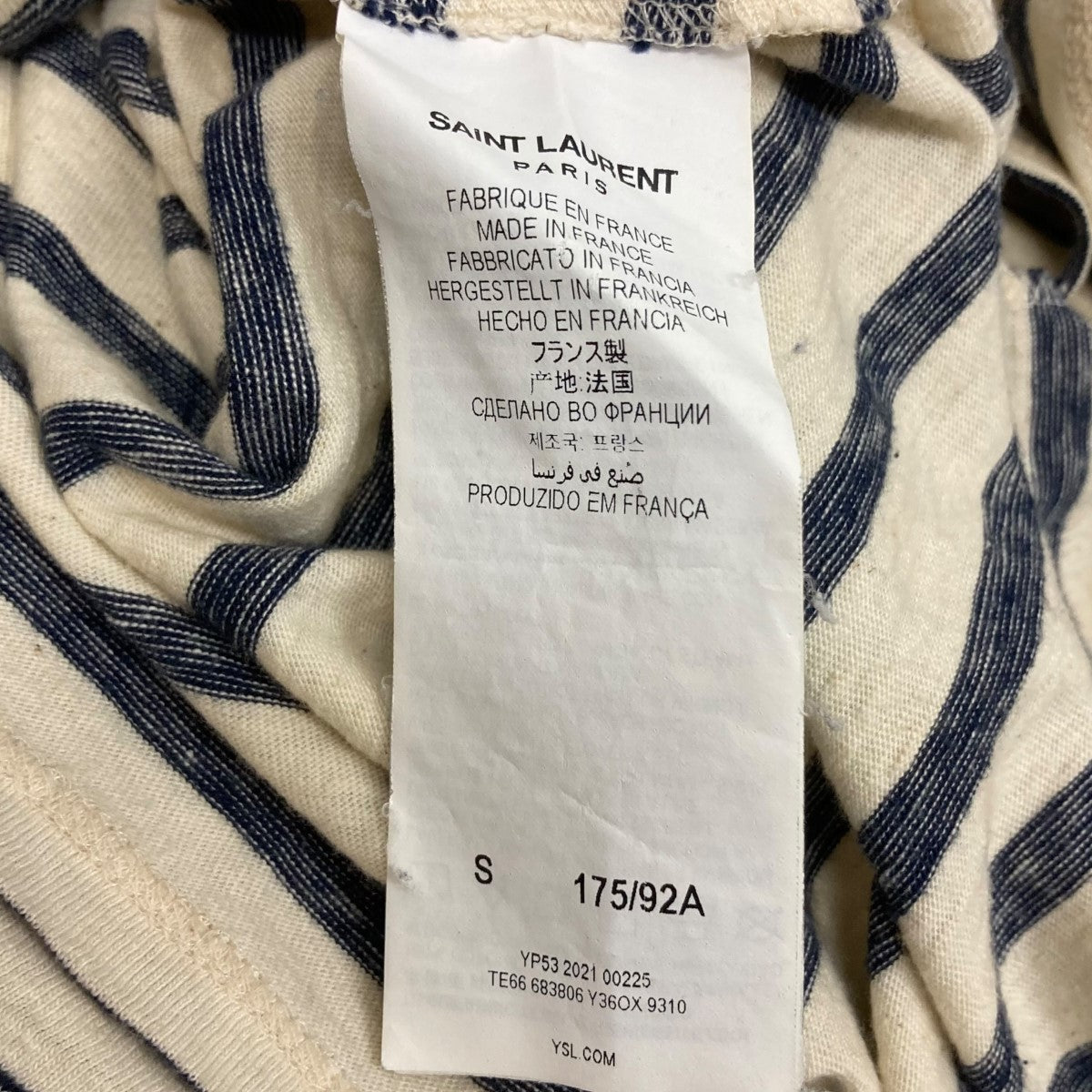 Saint Laurent Paris ボーダーTシャツ683806 古着・中古-6枚目のアイテム画像