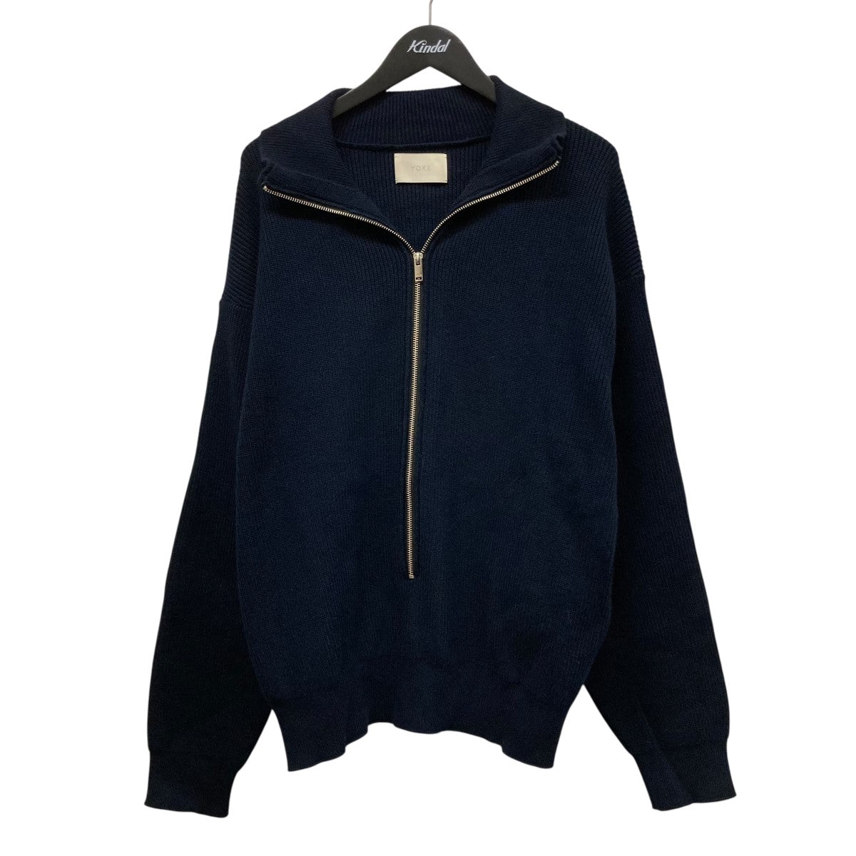 YOKE(ヨーク) 3 4 FRONT ZIP HIGHNECK RIB SWEATERジップニット