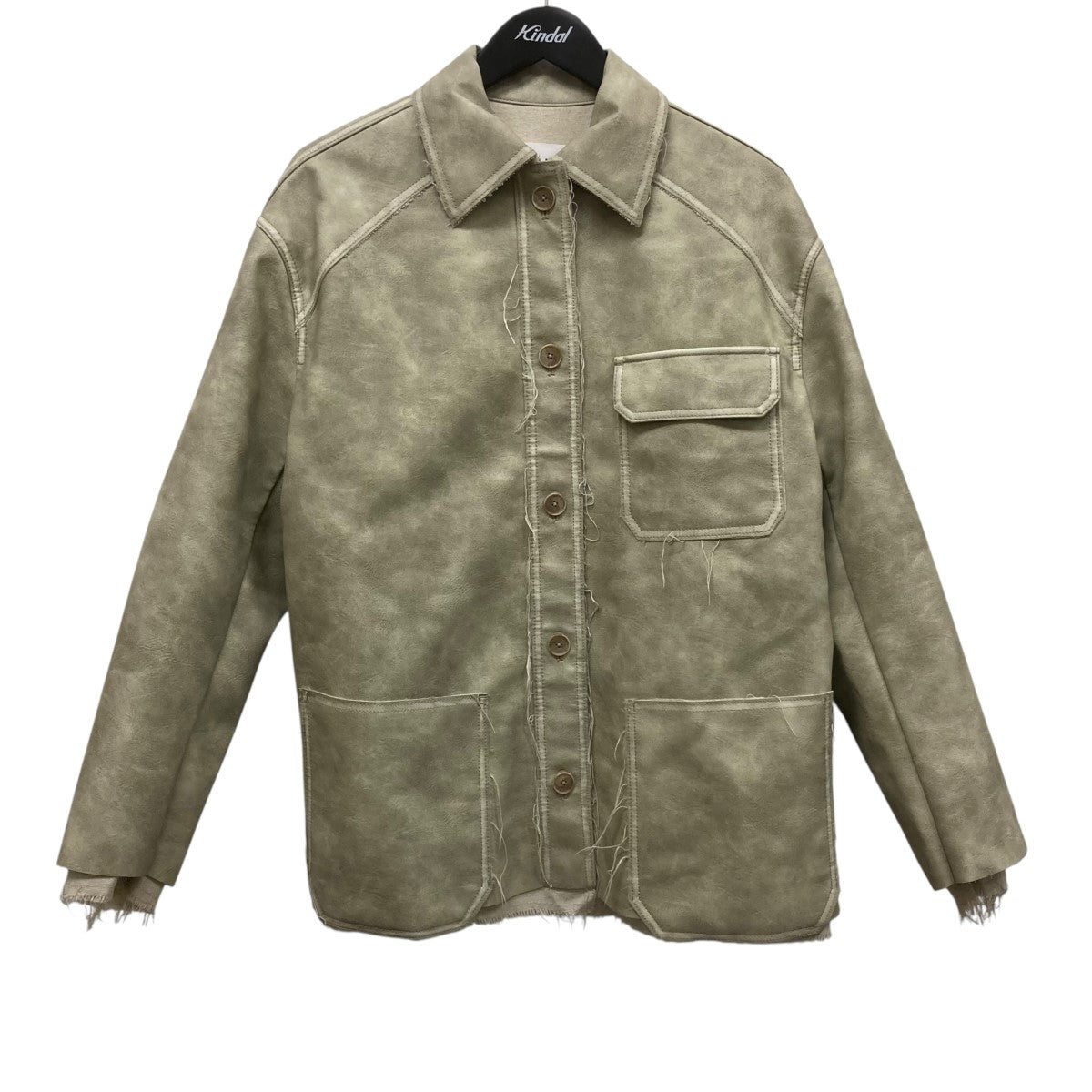 【値下げ】PERVERZE Leather Jacket PERVERZE(パーバーズ) Washed Leather Jacketフェイクレザー