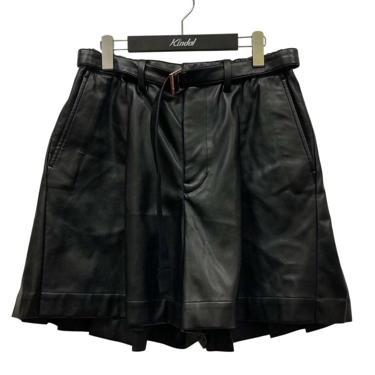 sacai(サカイ) Faux Leather Shortsバックプリーツショートパンツ24