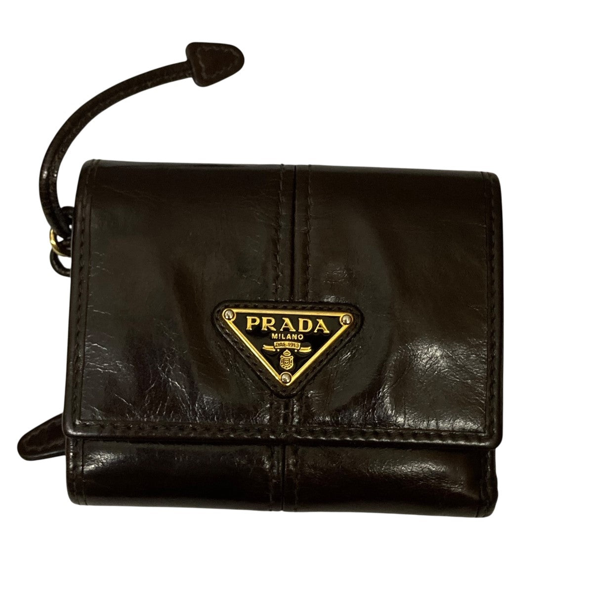 PRADA グレーストライアングル コンパクトウォレット ブラック 楽天市場】プラダ 財布 トライアングル チェーンウォレット