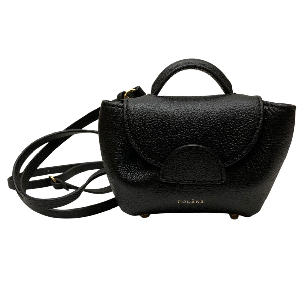 【美品】ポレーヌPOLENE　Numero Un Mini　モノクロームブラック POLENE(ポレーヌ) Numero Un Microマイクロショルダーバッグ ブラック