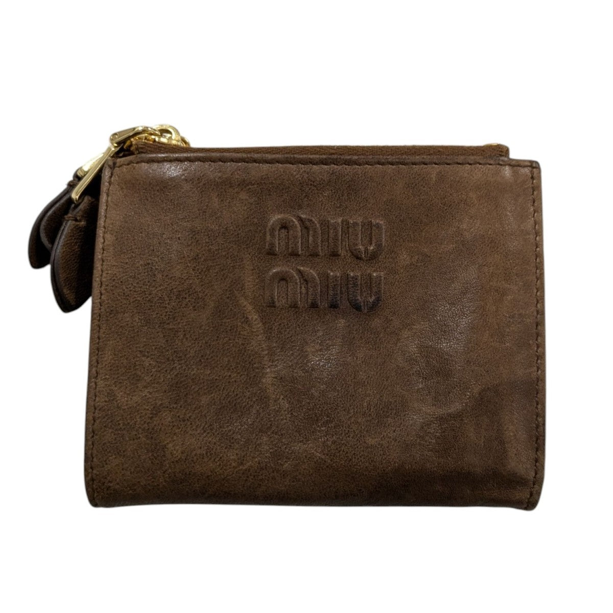 MIU MIU(ミュウミュウ) ロゴナッパレザー 財布 5ML024 ブラウン