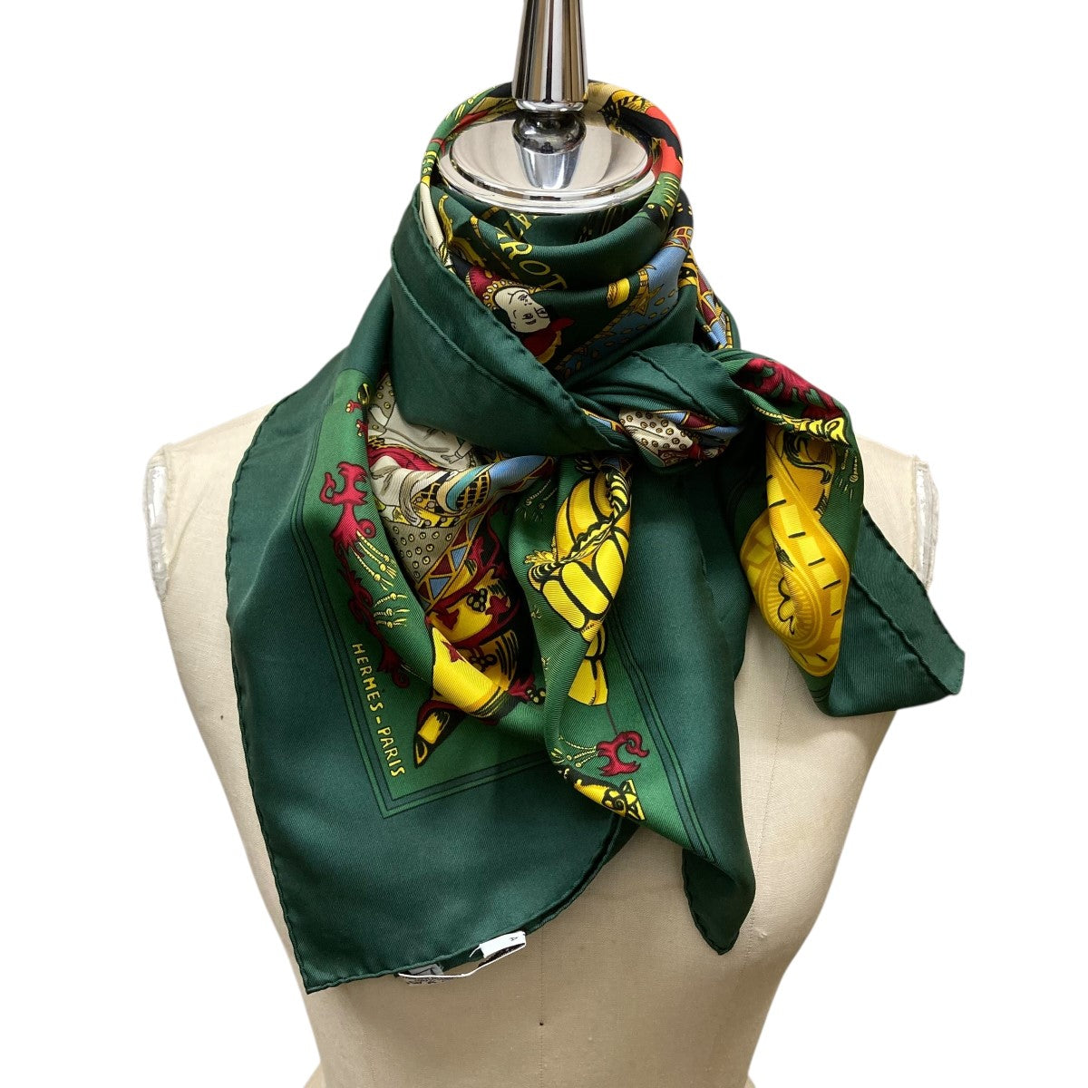 HERMES(エルメス) カレ90 LE TAROTシルクスカーフ グリーン サイズ ONE