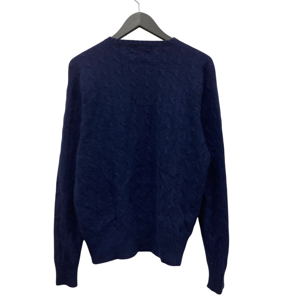 ケーブル柄クルーネックカシミヤニット