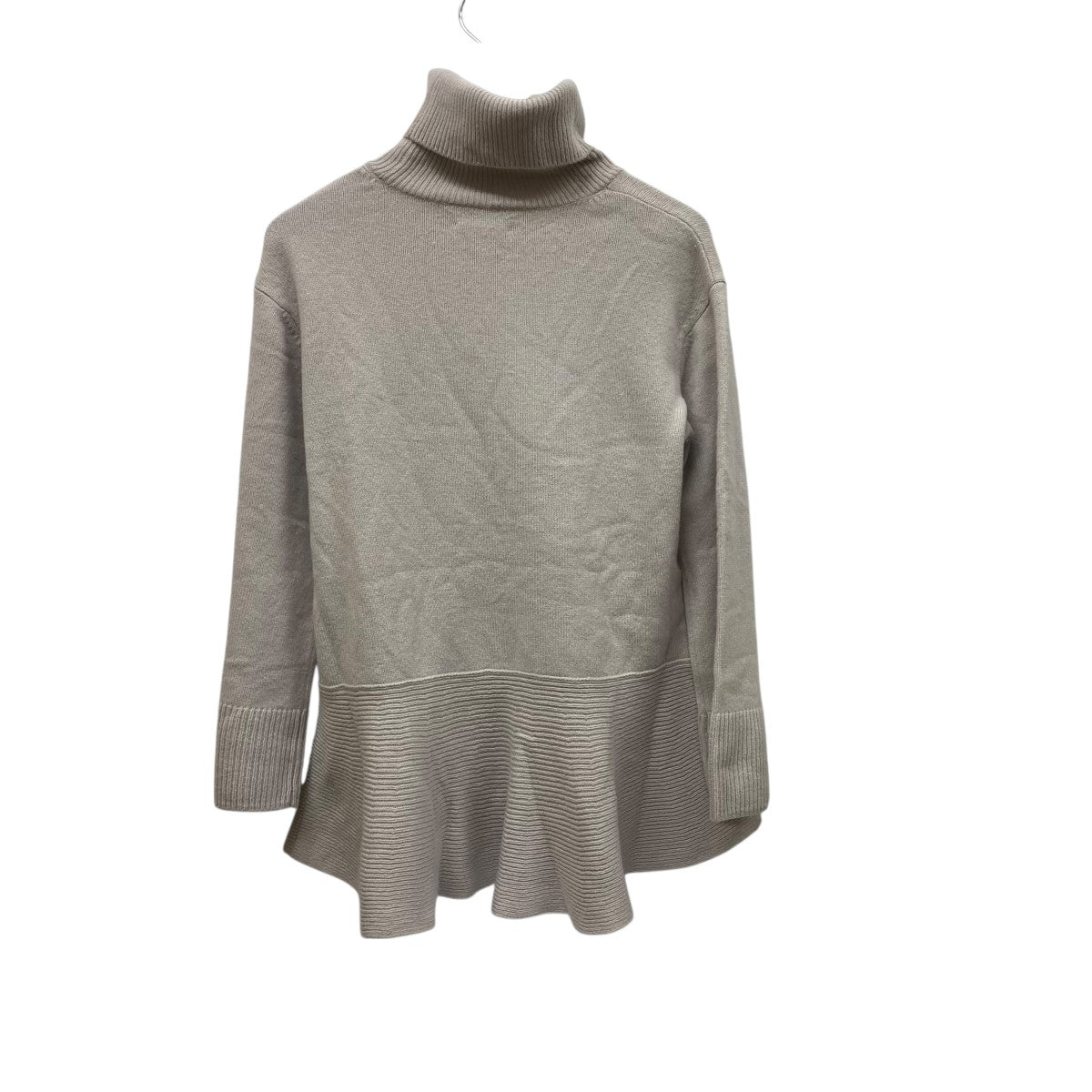 カシミヤ混ペプラムフレアタートルネックニット40008