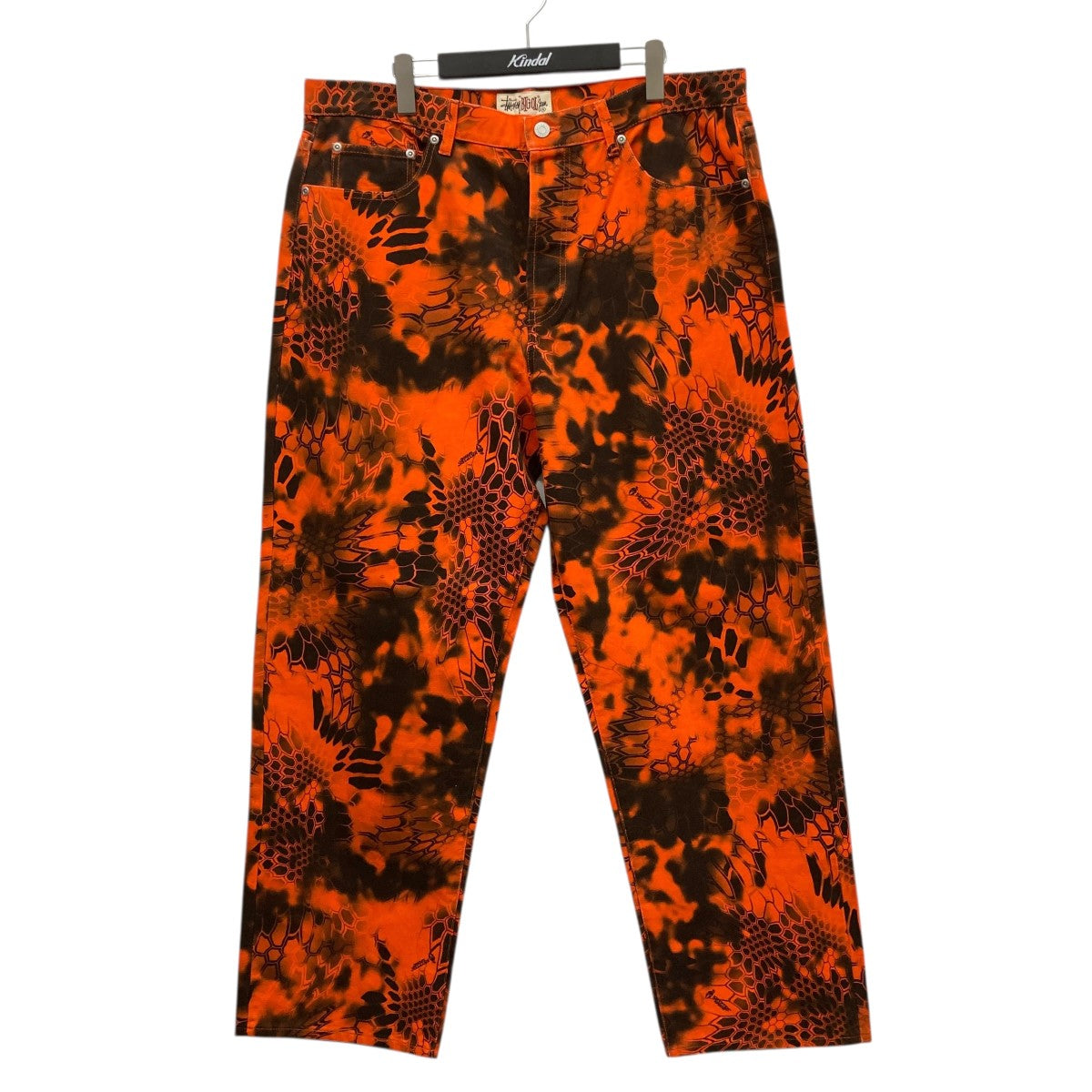 stussy(ステューシー) BIG OL JEANS総柄デニムパンツ オレンジ サイズ