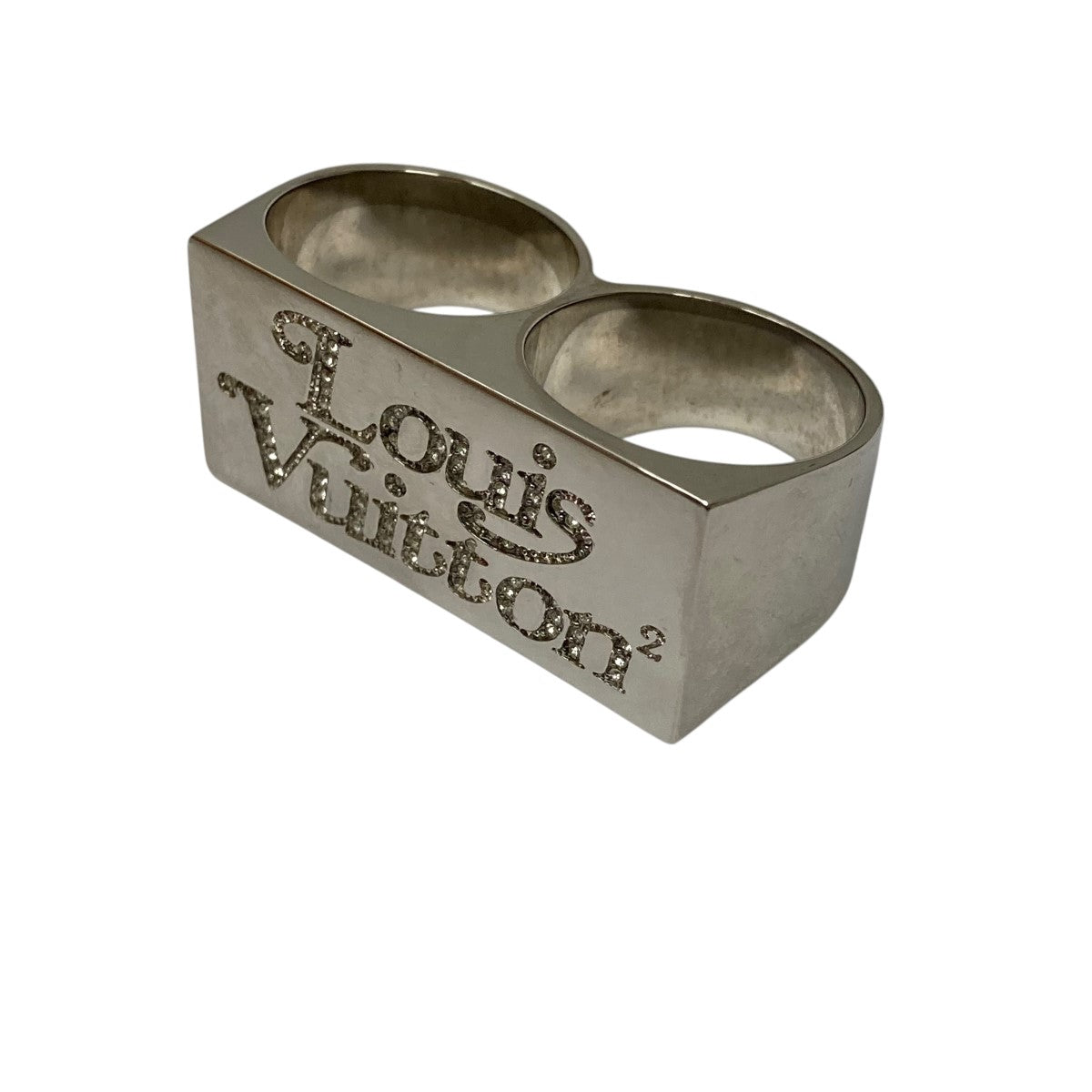 LOUIS VUITTON×NIGO ラインストーンダブルスクエアードLVリングMP2687