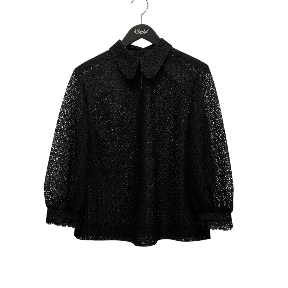 Simone Rocha(シモーネ ロシャ) 7分袖レースシャツ ブラック サイズ