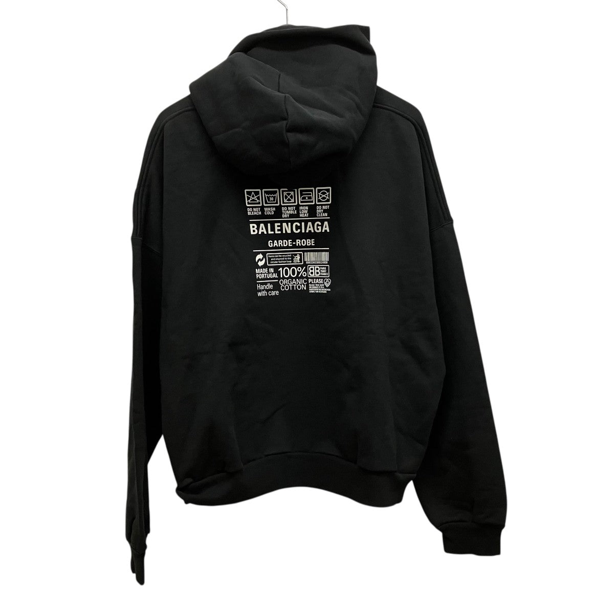 BALENCIAGA バックプリントパーカー BALENCIAGA(バレンシアガ) ケアラベルバックプリントプルオーバー