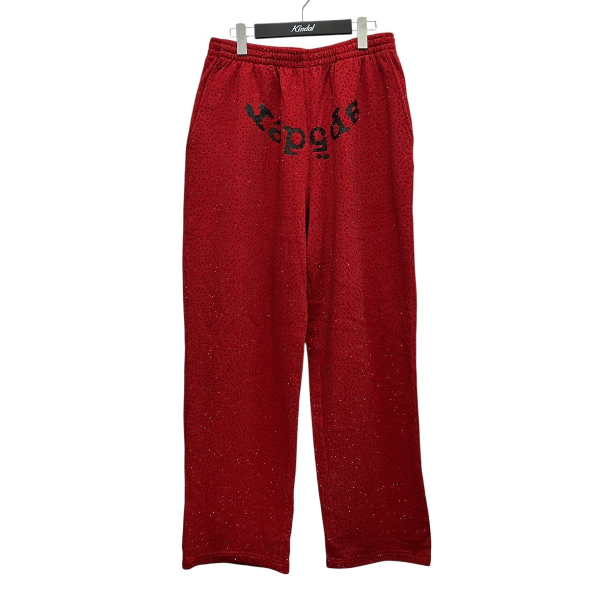 SP5DER(スパイダー) VVS Sweatpantラメビーズスウェットパンツ レッド