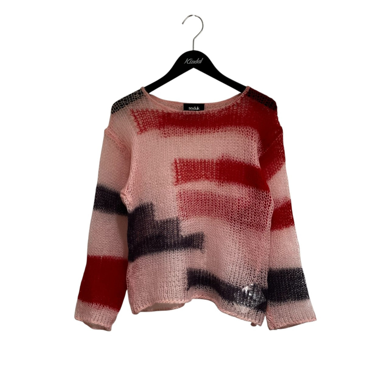 soduk(スドーク) 23AWpatchwork knit topsメッシュボーダーニット