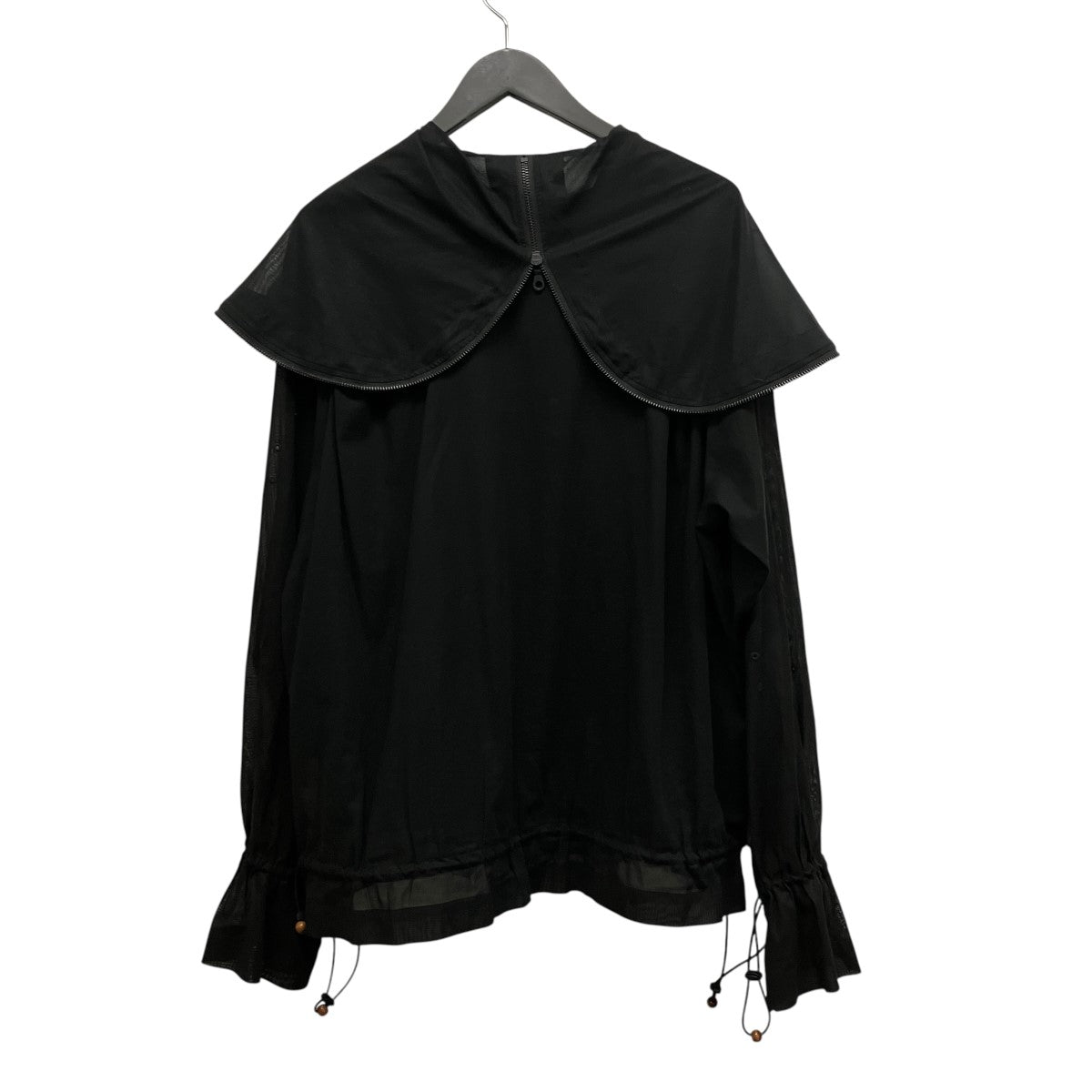 TRTRBZ HOODIEシースルーフーデッドジップアップパーカーJI-25SS-HD01